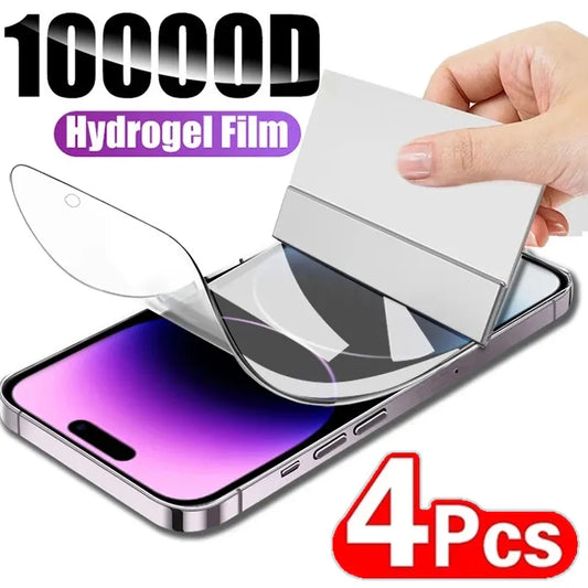 10000D Full Cover Hydrogel Film For iPhone 14 11 12 13 Pro Max 7 8 14 Plus Screen Protector For iPhone 13 12 Mini 15 X XR XS MAX