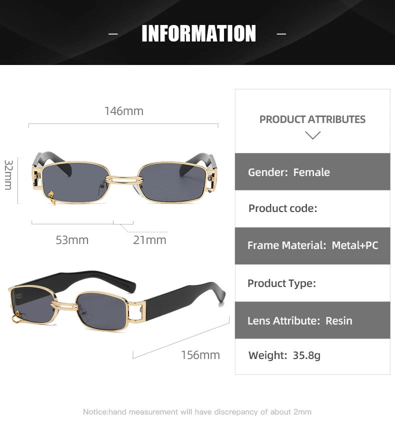 2023 Square Sunglasses Women Luxury Brand designer Small Rectangle Sun Glasses UV400 Men Black Shades Retro Eyewear For Female
