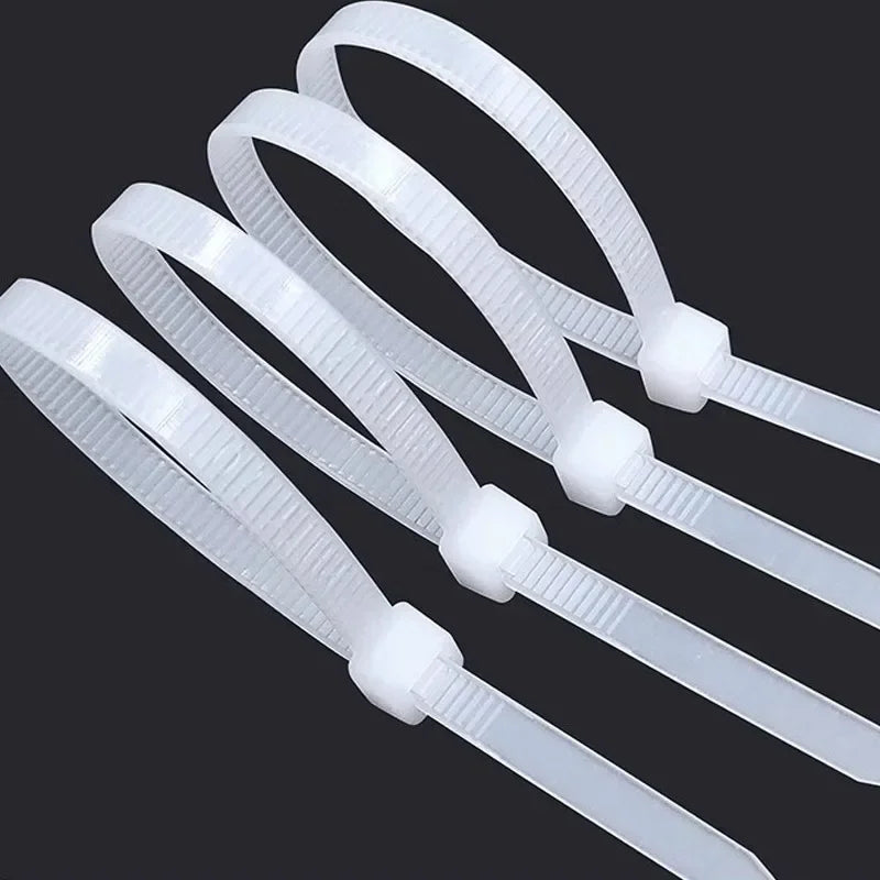 300/100Pcs Plastic Nylon Cable Ties Detachable Self-locking Cord Ties Straps Fastening Loop Reusable Wire Ties For Home Office