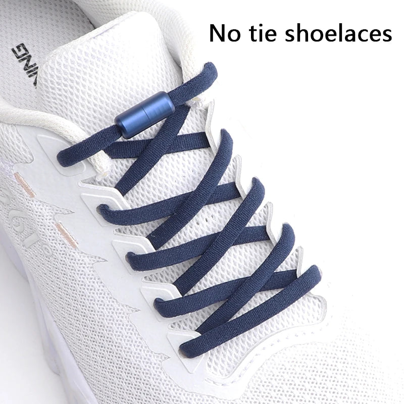 Elastic laces Sneakers Colorful Options No tie Shoelace for Sports Round Shoelaces without ties Kids Adult Shoes Accessories
